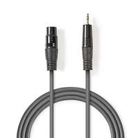 Nedis Nedis XLR 3-Tűs Aljzat, 3.5 mm Dugasz, PVC, nikkelezett, szimmetrikus audió kábel 1m, sötét szürke (COTH15320GY10)