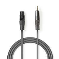 Nedis Nedis XLR 3-Tűs Dugasz, 3.5 mm Dugasz, PVC, nikkelezett, szimmetrikus audió kábel, 1.5m, sötét szürke (COTH15300GY15)