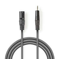 Nedis Nedis XLR 3-Tűs Dugasz, 3.5 mm Dugasz, PVC, nikkelezett, szimmetrikus audió kábel , 3m, sötét szürke (COTH15300GY30)