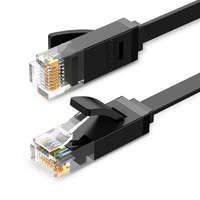 UGREEN UGREEN Ethernet RJ45 lapos hálózati kábel, Cat.6, UTP, 15m, fekete (50180)