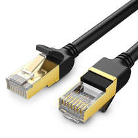 UGREEN UGREEN NW107 Ethernet RJ45 hálózati kábel, Cat.7, STP, 0.5m, fekete (11229)