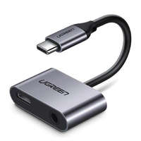 UGREEN UGREEN USB-C csatlakozós USB-C + jack 3,5mm adapter szürke (50596)