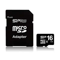 SILICON POWER 16GB microSDHC Silicon Power CL10 + adapter (SP016GBSTH010V10SP)