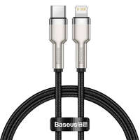 Baseus Baseus Cafule USB-C- Lightning kábel, PD, 20W, 0.25m, fekete (CATLJK-01)