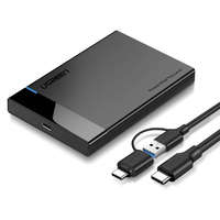 UGREEN UGREEN US221 2.5 HDD / SSD külső ház SATA USB 3.0 + USB-C - USB-C 3.1 fekete (60735)