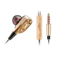 QKZ QKZ fülhallgató SZTEREO (3.5mm jack, mikrofon, felvevő gomb, 2 pár fülgumi, mélyhang kiemelő, dupla hangszóró) ROZÉARANY (CK8_G)