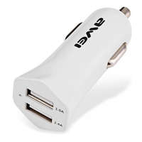 Awei AWEI autós töltő 2 USB aljzat (5V/1000mA, 5V/2400mA, gyorstöltés támogatás) FEHÉR (C-300_W)