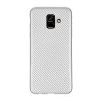 gigapack Szilikon telefonvédő (karbon minta) EZÜST [Samsung Galaxy A6 (2018) SM-A600F]
