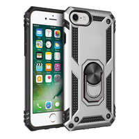 gigapack Defender műanyag telefonvédő (közepesen ütésálló, szilikon belső, telefontartó gyűrű, beépített fémlemez) EZÜST [Apple iPhone SE 3 ...