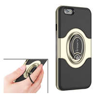 iPaky IPAKY műanyag telefonvédő (szilikon belső, mágneses telefontartó gyűrű, 360°-ban forgatható) ARANY [Apple iPhone 6S Plus 5.5]