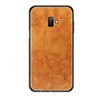 Mofi MOFI műanyag telefonvédő (szilikon keret, bőr hatású hátlap) BARNA [Samsung Galaxy J6 Plus (SM-J610F)]