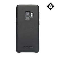 QIALINO QIALINO műanyag telefonvédő (valódi bőr bevonat) FEKETE [Samsung Galaxy S9 (SM-G960)]