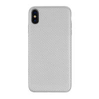 gigapack Szilikon telefonvédő (karbon minta) EZÜST [Apple iPhone XS Max 6.5]