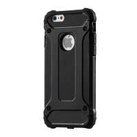 gigapack Defender műanyag telefonvédő (közepesen ütésálló, légpárnás sarok, szilikon belső, fémhatás) FEKETE [Apple iPhone 6S 4.7]