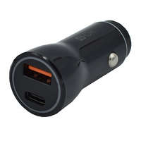 BLAUTEL 4-OK autós töltő USB aljzat / Type-C aljzat (4.5V / 5000mA, 20W, PD gyorstöltés támogatás) FEKETE (CMPD2U)