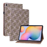 gigapack Tok álló, bőr hatású (FLIP, oldalra nyíló, asztali tartó funkció, fonott minta) BARNA [Samsung Galaxy Tab S6 Lite 10.4 LTE (SM-P619) 2022]