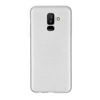 gigapack Szilikon telefonvédő (karbon minta) EZÜST [Samsung Galaxy A6+ (2018) SM-A605F]