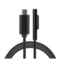 gigapack Töltőkábel USB 3.1 - Type-C (65 - 85W, beépített PD emulátor, 180cm) Microsoft Surface Pro 3 / 4 / 5 / 6 FEKETE