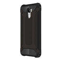 gigapack Defender műanyag telefonvédő (közepesen ütésálló, légpárnás sarok, szilikon belső, fémhatás) FEKETE [Xiaomi Redmi 4]