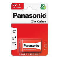 Panasonic PANASONIC tartós elem (6F22, 9V, cink-karbon) 1db / csomag (6F22R-1BP / 6F22RZ-1BP)