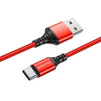 Borofone Borofone BX54 Type-C - USB-A textil bevonatú kábel 1m piros-fekete (1375735)