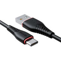 Vipfan Vipfan Anti-Break X01 USB-USB-C kábel 3A 1m (fekete (X01TC-black)