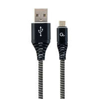Gembird Gembird USB micro-B - USB Type-A szövet borítású adat- és töltőkábel 2m fekete (CC-USB2B-AMmBM-2M-BW)