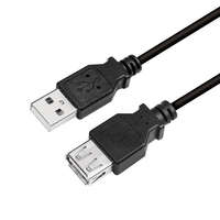 LogiLink LogiLink CU0010B USB-A apa - USB-A anya hosszabbító kábel fekete 2m