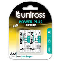 Uniross Uniross Power Plus LR03/4BP 1,5V AAA/mikró tartós alkáli elem 4db/cs (LR03-UALKAAAPP4)