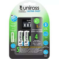 Uniross Uniross ULTRA processzoros AA/AAA gyorstöltő 4db 2700mAh AA akkumulátorral (UCU005A)