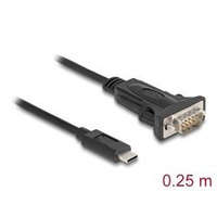 DeLock Delock USB Type-C - 1 x soros RS-232 D-Sub 9 tűs apa adapter 0,25m (64125)