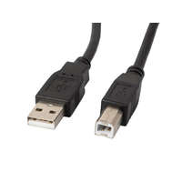 Lanberg Lanberg USB 2.0 A-B összekötő kábel 0.5m fekete (CA-USBA-11CC-0005-BK)