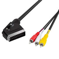 LogiLink LogiLink Scart apa - 3x RCA apa Audio/Video kábel fekete 2m (CA1029)