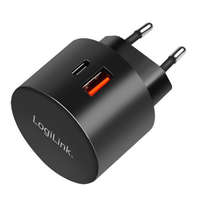 LogiLink Logilink USB-AF + USB-CF fali töltő fekete (PA0274)