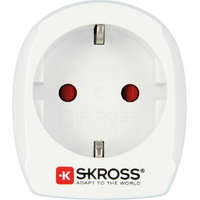 SKROSS Skross hálózati csatlakozó adapter (240V, EU2 pin - UK, földelt, utazótöltő) fehér (1.500230-E)