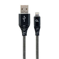 Gembird Gembird 8-pin - USB-A adat- és töltőkábel 1m fekete-fehér (CC-USB2B-AMLM-1M-BW)