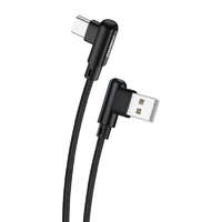 Foneng Foneng X70 USB-A - USB-C derékszögben hajlított csatlakozós kábel 1m fekete (6970462517313)