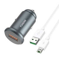 Foneng Foneng C15 USB-A autós töltő + USB-A - MicroUSB szürke-fehér (C15 Micro)