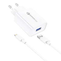 Foneng Foneng EU13 hálózati töltő + USB-A - Lightning kábel fehér (EU13 iPhone)