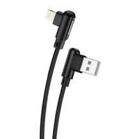 Foneng Foneng X70 USB-A - Lightning derékszögben hajlított csatlakozós kábel 1m fekete (X70 iPhone)