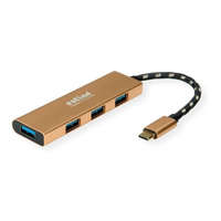 Roline Roline USB 3.2 Gen 1, 4 portos Type-C HUB tápellátással arany (14.02.5049-5)