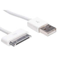 Akyga Akyga USB-A - Apple 30-pin kábel 1m fehér (AK-USB-08)