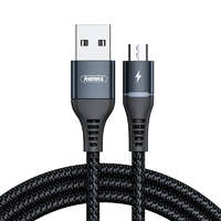 Remax Remax Colorful Light USB-A - MicroUSB kábel 2.4A 1m fekete (RC-152m)