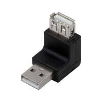 LogiLink Logilink USB 2.0 adapter, USB-A/M - USB-A/F, 270 -os szög, fekete (AU0027)