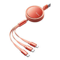 Mcdodo Mcdodo 3 az 1-ben USB-A - USB-C - Micro USB - Lightning visszahúzható kábel 1.2m narancs (CA-7252)