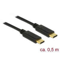 DeLock Delock USB-C 2.0 USB-C kábel 0.5m fekete (83043)