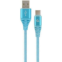 Gembird Gembird USB type-C - USB Type-A szövet borítású adat- és töltőkábel 2m kék-fehér (CC-USB2B-AMCM-2M-VW)