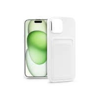 Haffner Haffner Card Case Apple iPhone 15 Plus szilikon tok kártyatartóval fehér (PT-6843)