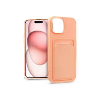 Haffner Haffner Card Case Apple iPhone 15 szilikon tok kártyatartóval rózsaszín (PT-6852)