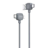 DUDAO Dudao 4az1-ben USB-A - 2xUSB-C - Lightning töltőkábel 1m szürke (L20S)